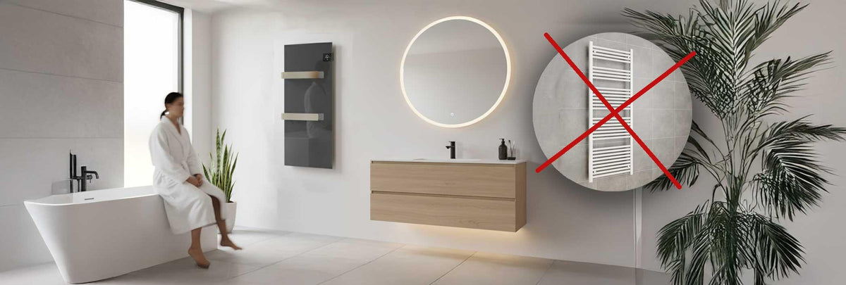 Confronto tra scaldasalviette Radialight ONSEN e classica scaletta elettrica in bagno | Klimago