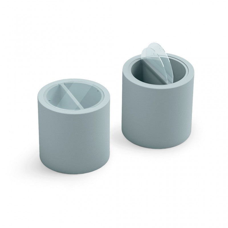 Tavolino Contenitore 2 Scomparti da Esterno Ø 55 cm Colore Bianco Blok Party - Lyxo