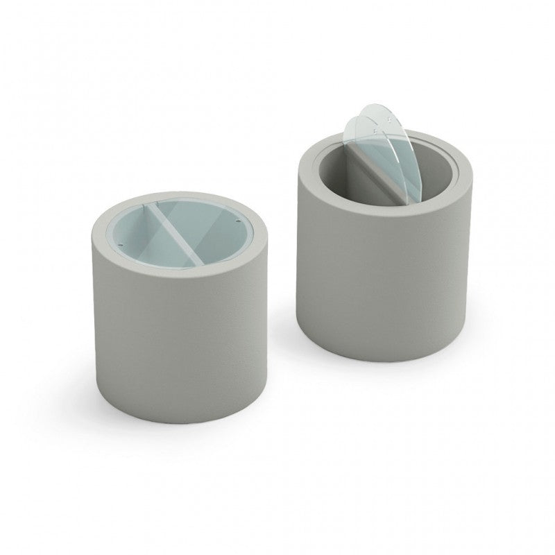 Tavolino Contenitore 2 Scomparti da Esterno Ø 55 cm Colore Bianco Blok Party - Lyxo