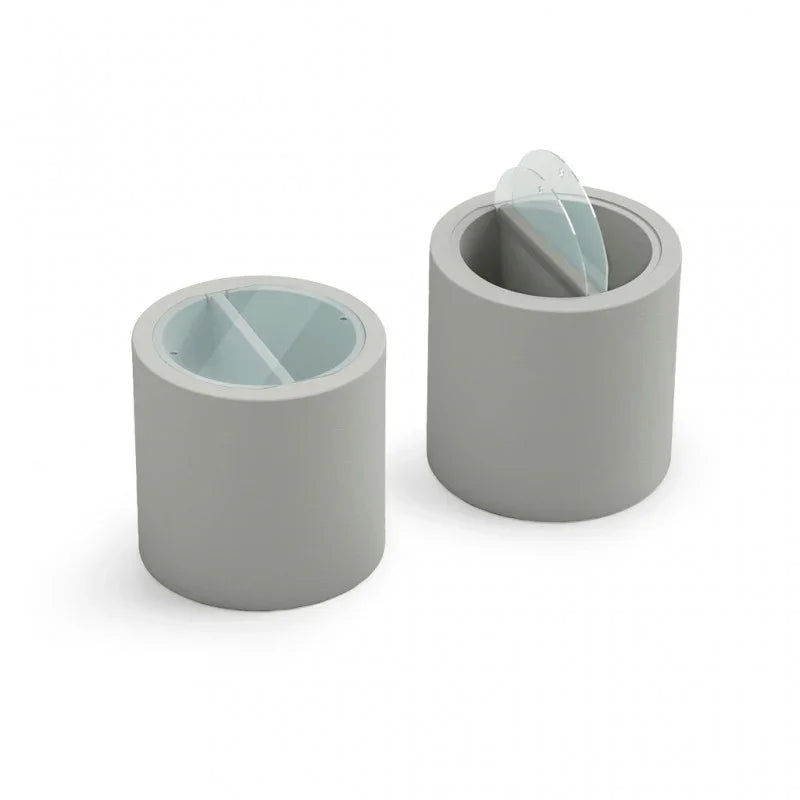 Tavolino Contenitore 2 Scomparti da Esterno Ø 55 cm Colore Bianco Blok Party - Lyxo