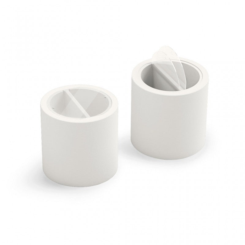 Tavolino Contenitore 2 Scomparti da Esterno Ø 55 cm Colore Bianco Blok Party - Lyxo