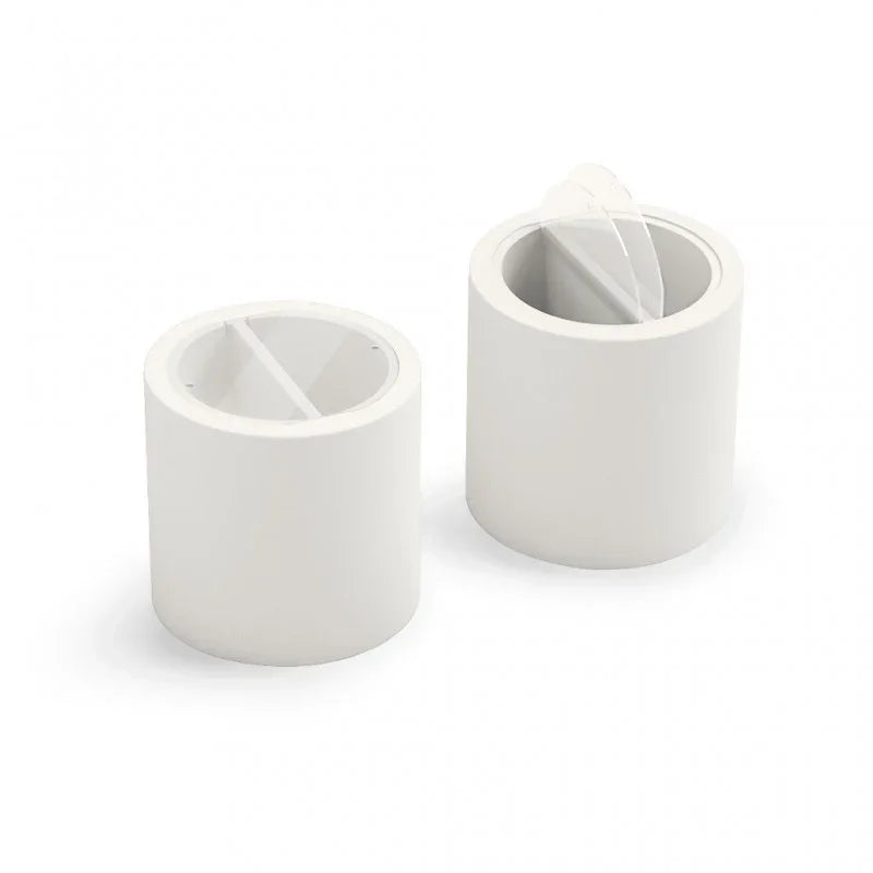 Tavolino Contenitore 2 Scomparti da Esterno Ø 55 cm Colore Bianco Blok Party - Lyxo