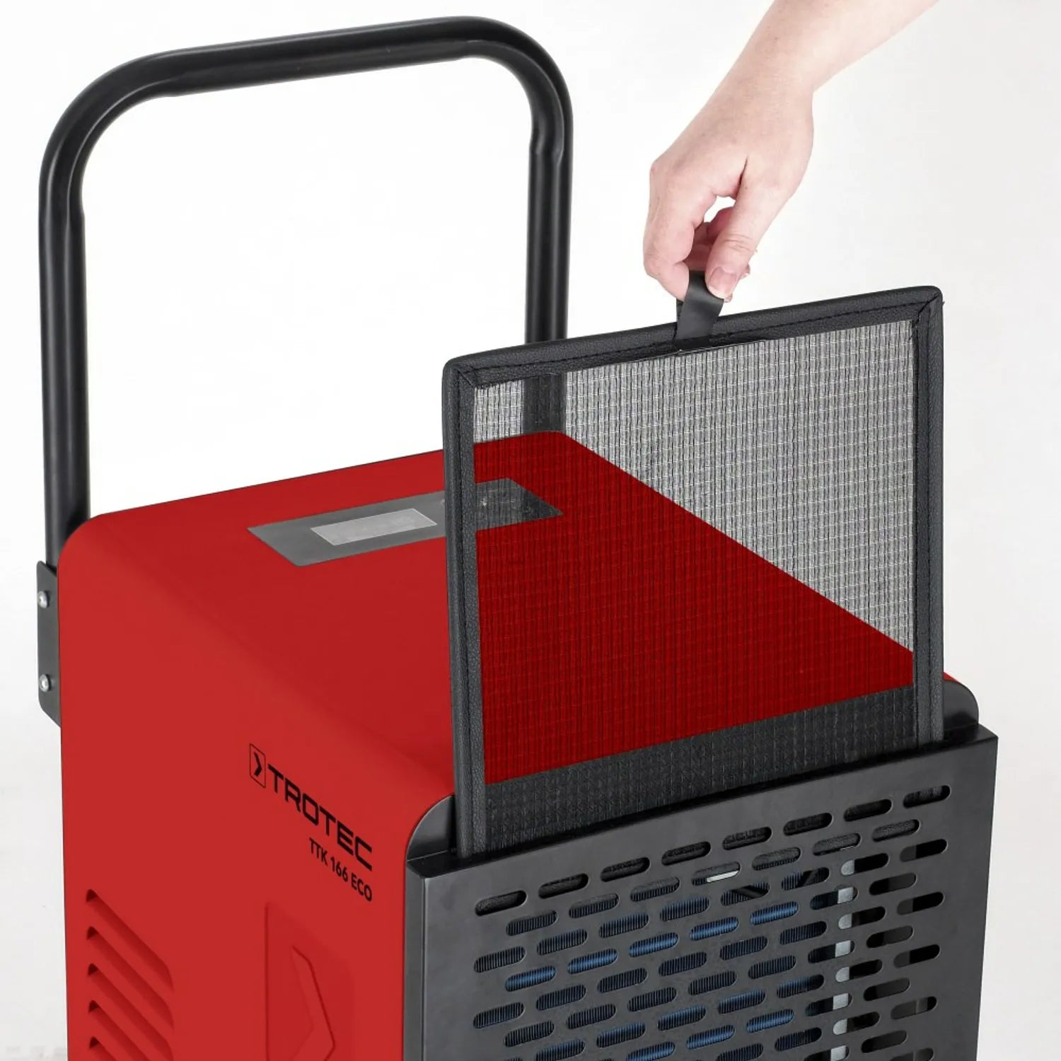 Deumidificatore commerciale TROTEC TTK 166 ECO, 52L/giorno, per ambienti fino a 90 m², con igrostato e display digitale