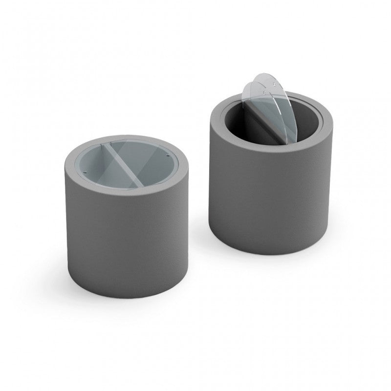 Tavolino Contenitore 2 Scomparti da Esterno Ø 55 cm Colore Bianco Blok Party - Lyxo