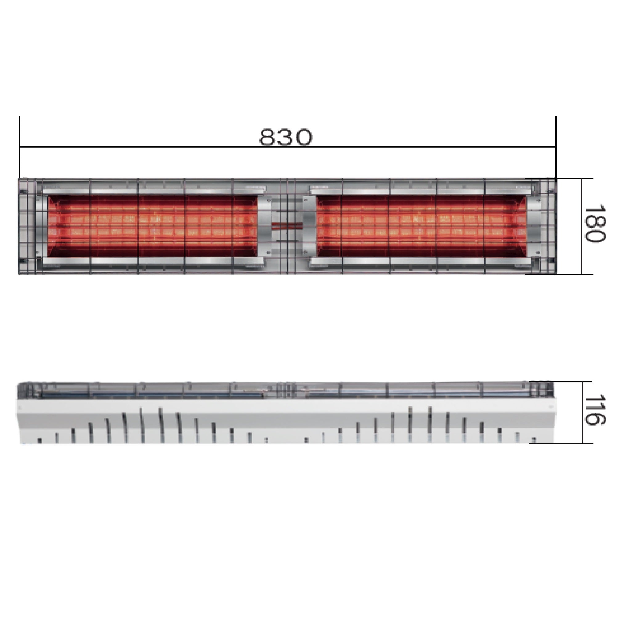 Riscaldatore Infrarossi GH-3000 GRADO 3000W Onda Corta Professionale