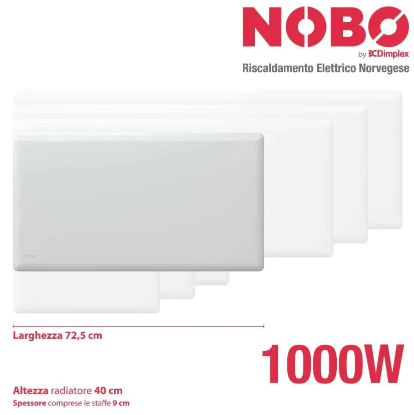 Radiatore Elettrico Norvegese NOBO 1000W con Termostato NCU-2Te