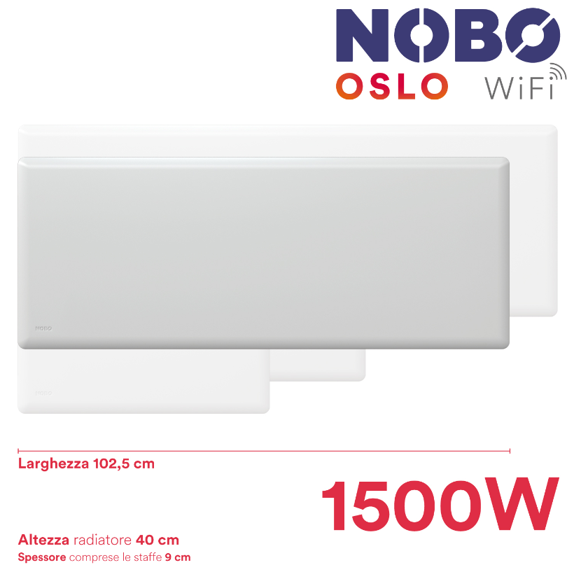 Radiatore elettrico norvegese NOBO OSLO WiFi 1500W