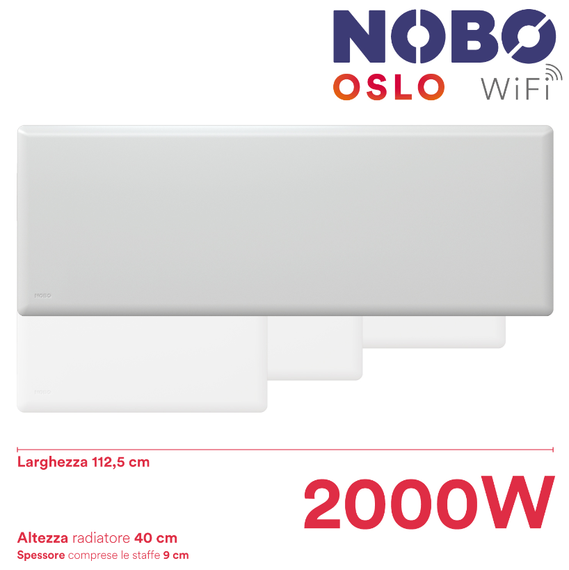 Radiatore elettrico norvegese NOBO OSLO WiFi 2000W