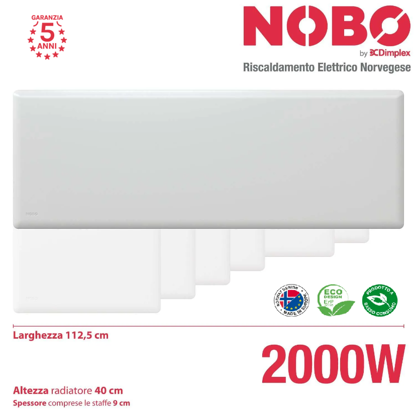 Radiatore elettrico norvegese NOBO 2000 Watt