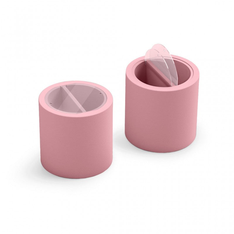 Tavolino Contenitore 2 Scomparti da Esterno Ø 55 cm Colore Bianco Blok Party - Lyxo