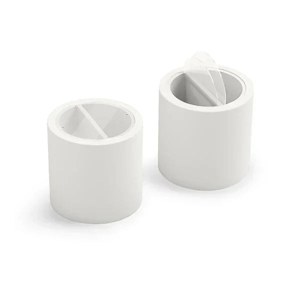Outdoor Storage Side Table with 2 Compartments Ø 55 cm White Blok Party - Lyxo
