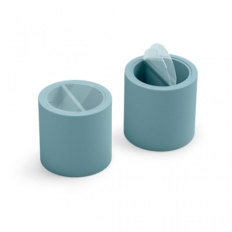 Tavolino Contenitore 2 Scomparti da Esterno Ø 55 cm Colore Bianco Blok Party - Lyxo