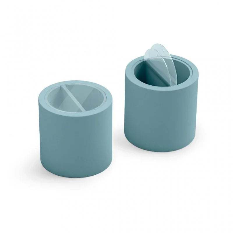 Tavolino Contenitore 2 Scomparti da Esterno Ø 55 cm Colore Bianco Blok Party - Lyxo