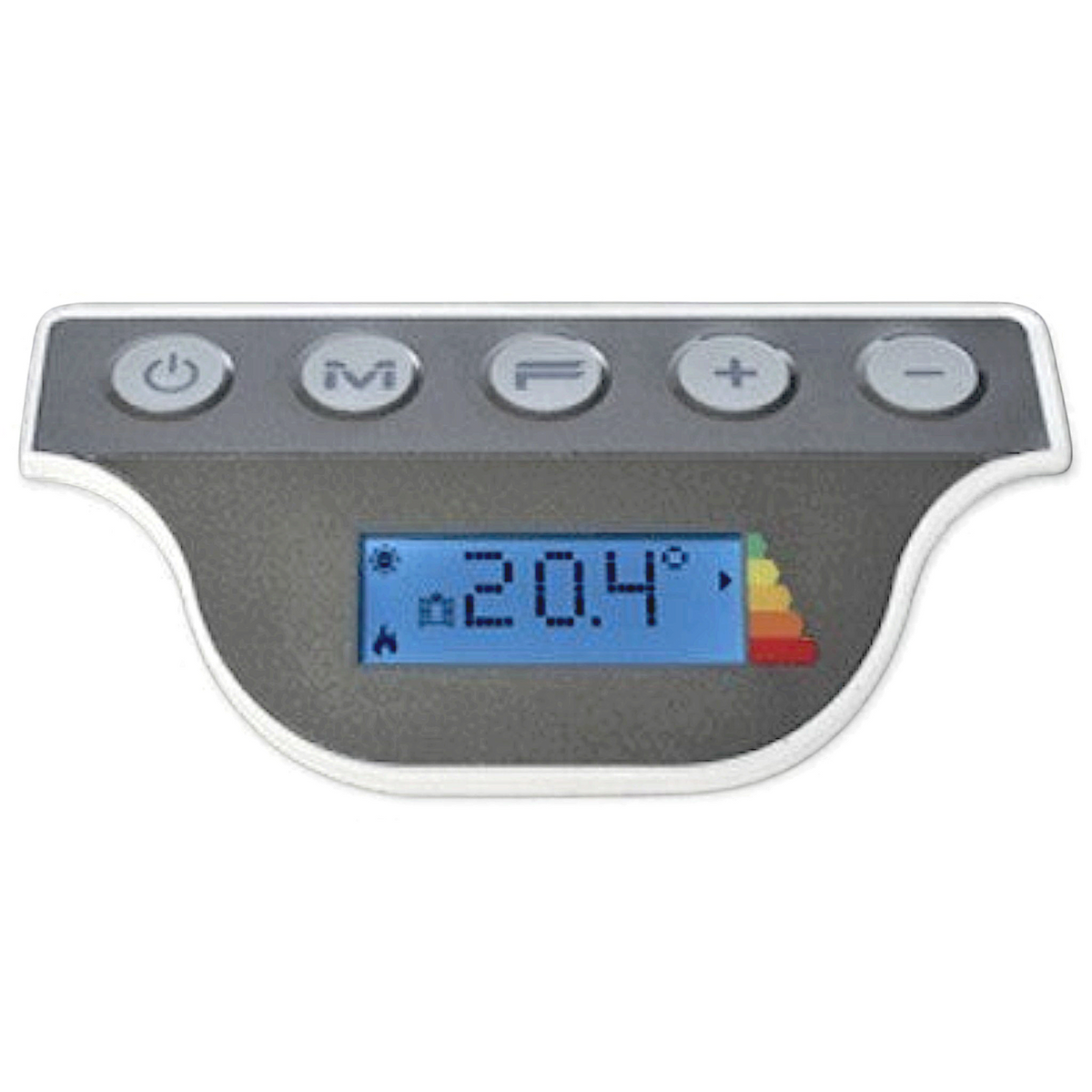 Display digitale del radiatore elettrico Radialight KLIMA Dual-Therm con comandi per la gestione del riscaldamento