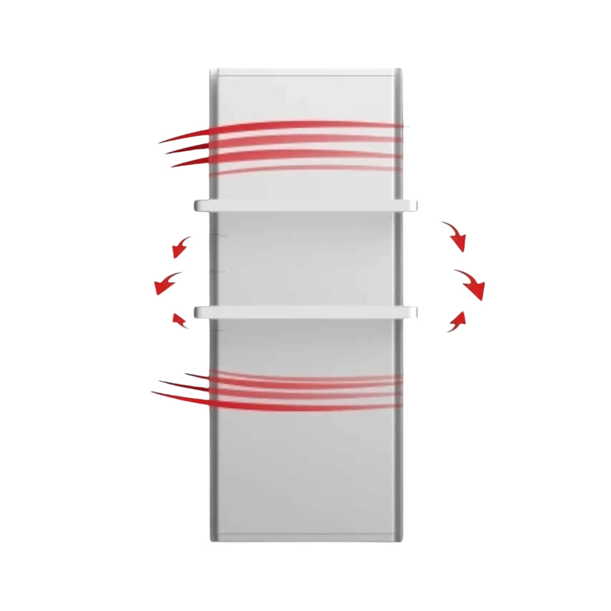 Scaldasalviette elettrico Klimago™ Radialight ICON 2B Wi-Fi bianco con barre portasalviette e flusso di calore