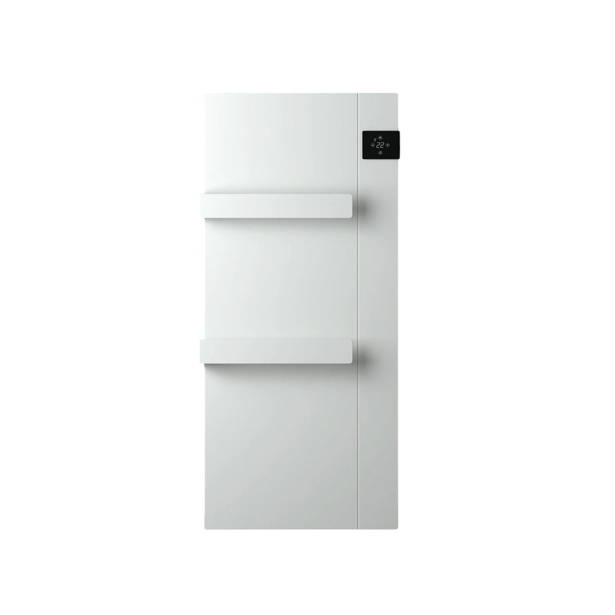 Scaldasalviette elettrico bianco Klimago™ Radialight ONSEN con display touch e due barre portasalviette integrate