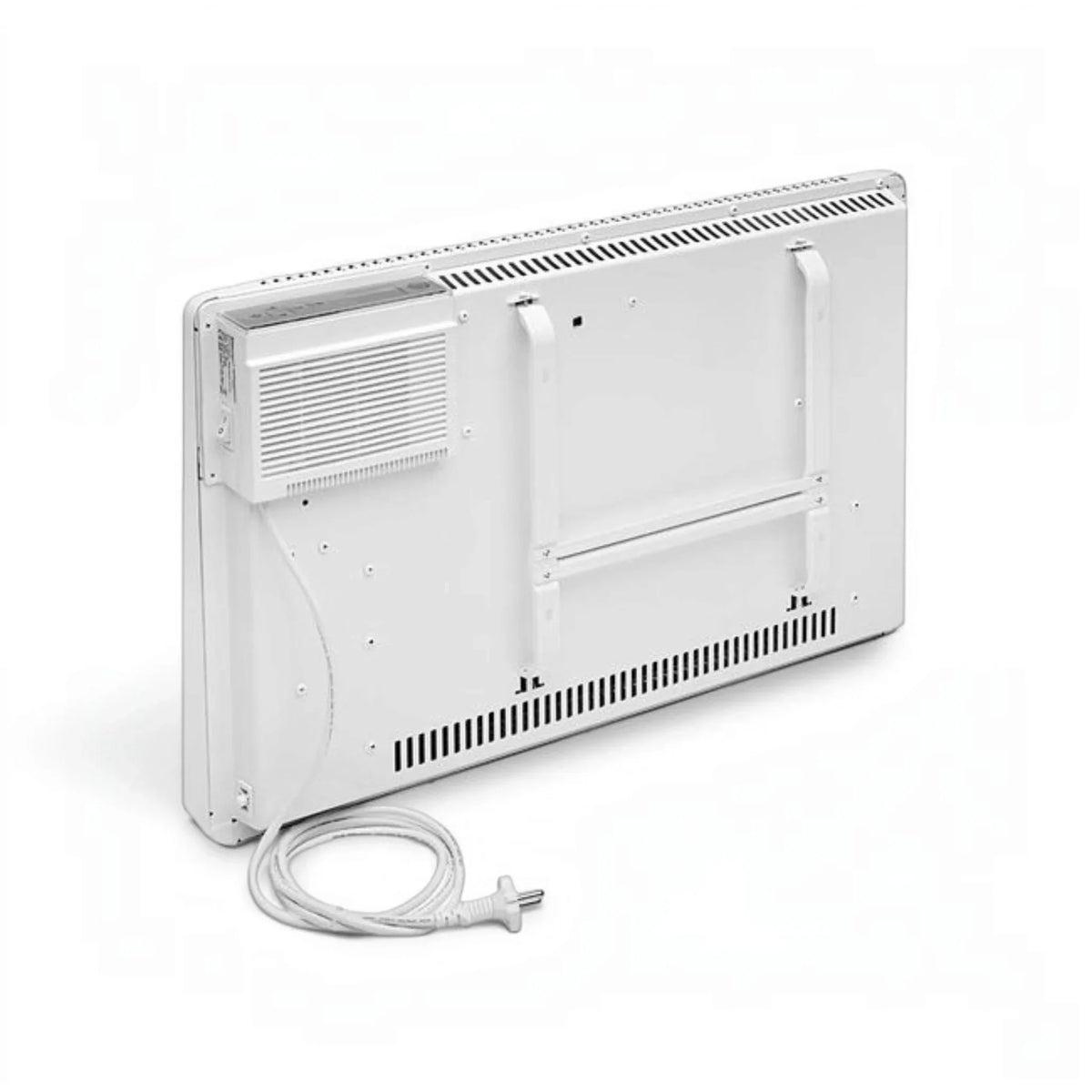 Vista posteriore del termoconvettore elettrico digitale Radialight SIRIO bianco in vendita su Klimago™