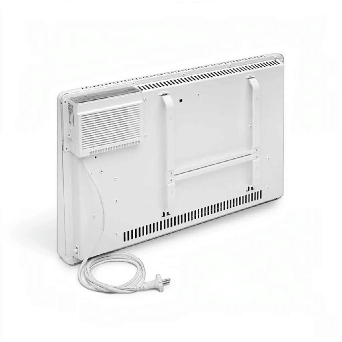 Vista posteriore del termoconvettore elettrico digitale Radialight SIRIO bianco in vendita su Klimago™
