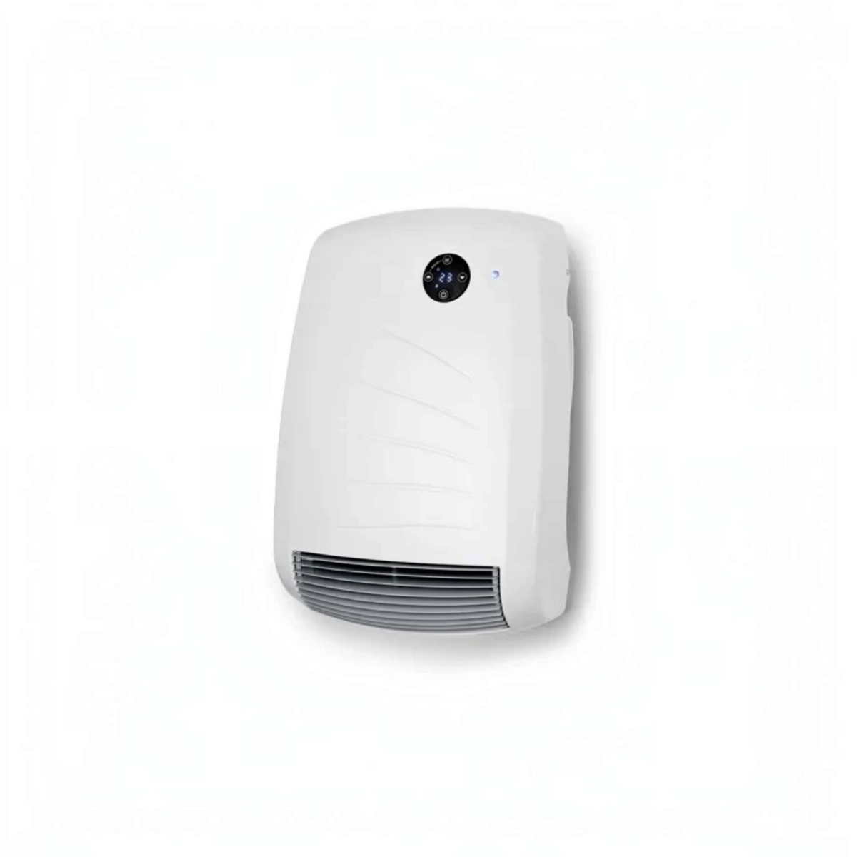 Termoventilatore da parete in metallo bianco lucido Radialight BALI con controlli touch, venduto da Klimago™