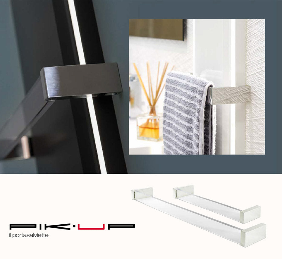 Asta portasalviette HEKOS PIK-UP trasparente per termoarredo Vertical