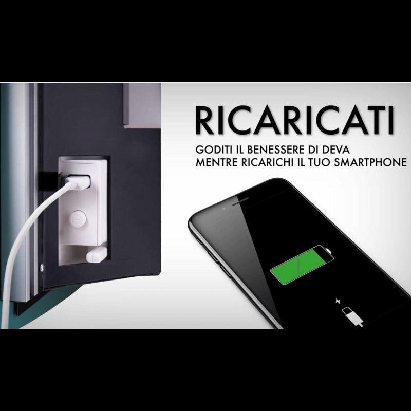 Radialight DEVA 1500W - Scaldasalviette Vetro con Funzione Turbo | Bianco Onice e Nero Vulcano