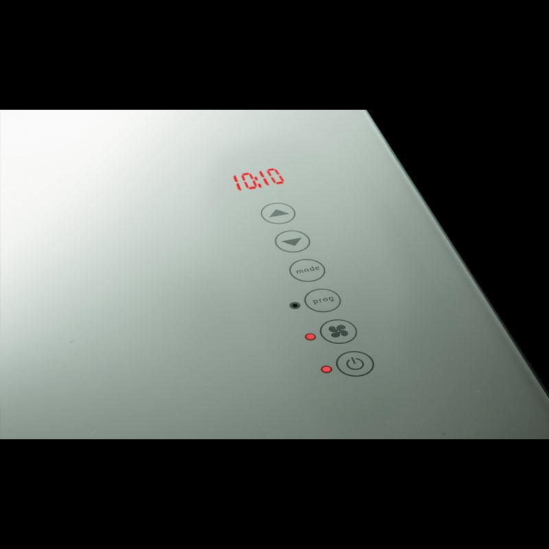 Radialight DEVA 1500W - Scaldasalviette Vetro con Funzione Turbo | Bianco Onice e Nero Vulcano