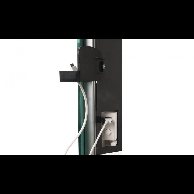 Radialight DEVA 1500W - Scaldasalviette Vetro con Funzione Turbo | Bianco Onice e Nero Vulcano