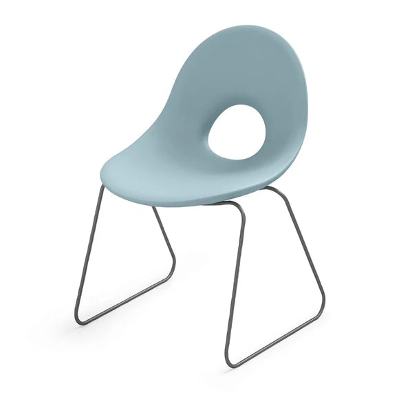 Sedia Impilabile in Polietilene Slitta h 79 cm Colore Zaffiro Candy - Lyxo