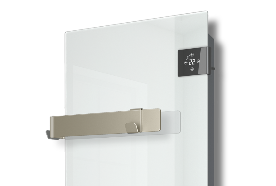 Radialight SILK 750W - Scaldasalviette Elettrico in Vetro Dual-Therm | Bianco Ghiaccio o Grigio Antracite