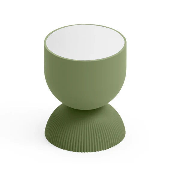 Tavolino da Giardino in Polietilene h 45 cm Verde Agata Piano Bianco Illo - Lyxo