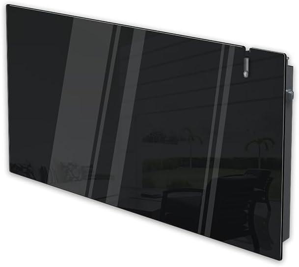 Radialight AETHEREA Dual-Therm Radiatore e Convettore Elettrico Ultrapiatto in Vetro (1500 W, Nero)