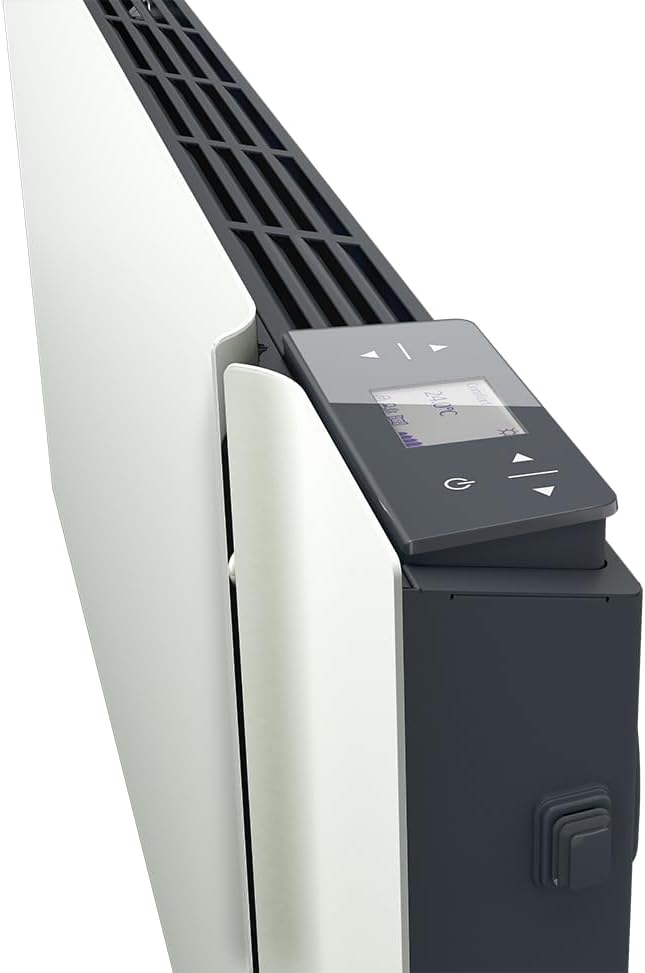 Radialight KYOTO Dual-Therm Radiatore e Convettore Elettrico Ultrapiatto con Wi-Fi Opzionale (1000 W, Bianco)