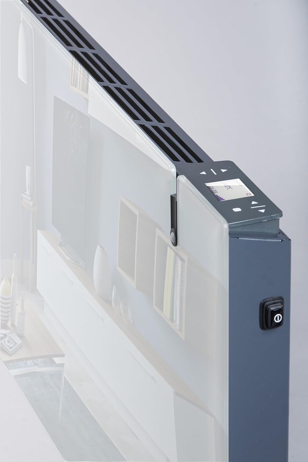 Radialight AETHEREA Dual-Therm Radiatore e Convettore Elettrico Ultrapiatto in Vetro (1000 W, Bianco)