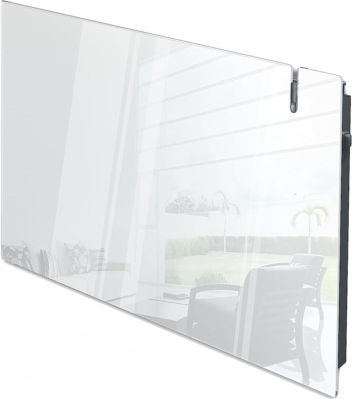Radialight AETHEREA Dual-Therm Radiatore e Convettore Elettrico Ultrapiatto in Vetro (1000 W, Bianco)