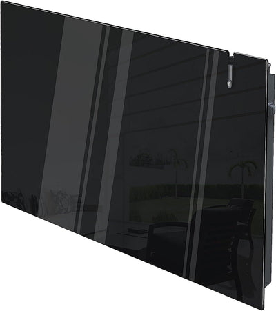 Radialight AETHEREA Dual-Therm Radiatore e Convettore Elettrico Ultrapiatto in Vetro (1000 W, Nero)