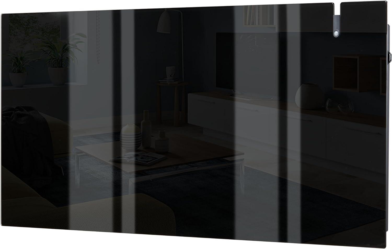 Radialight AETHEREA Dual-Therm Radiatore e Convettore Elettrico Ultrapiatto in Vetro (1500 W, Nero)