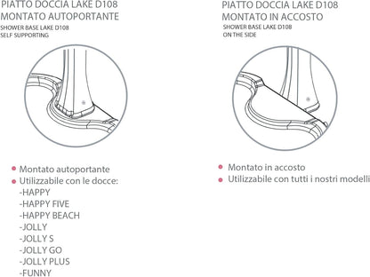 Piatto Doccia da Esterno in Polietilene HD Arkema Lake per Giardino e Piscina