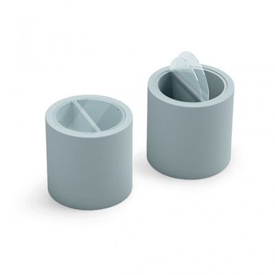 Tavolino Contenitore 2 Scomparti da Esterno Ø 55 cm Colore Bianco Blok Party - Lyxo
