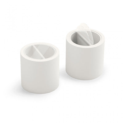 Tavolino Contenitore 2 Scomparti da Esterno Ø 55 cm Colore Bianco Blok Party - Lyxo