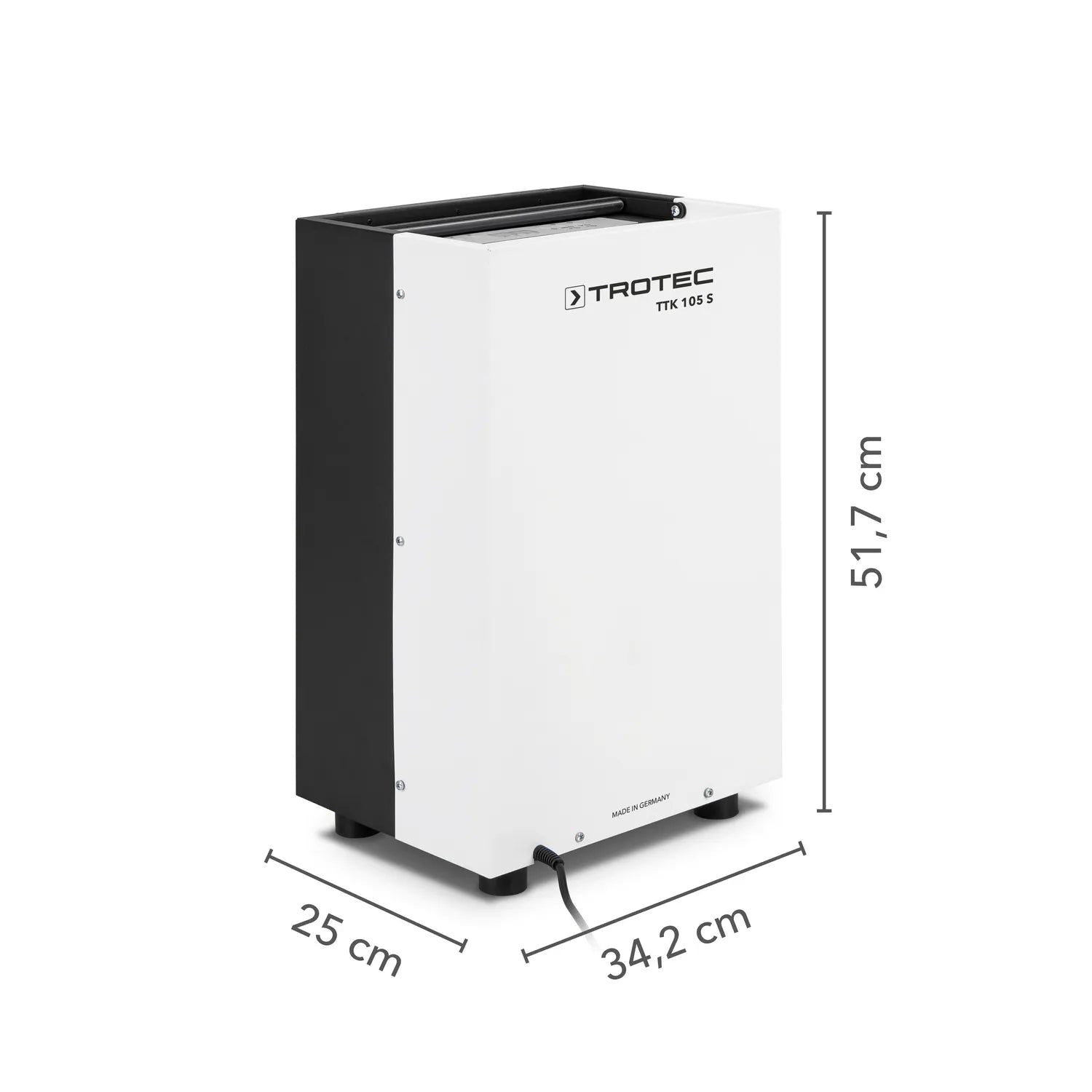 Deumidificatore TROTEC TTK 105 S da 30L/giorno con igrostato e timer - Per ambienti fino a 90 m²