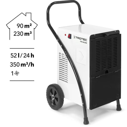 Deumidificatore commerciale TROTEC TTK 165 ECO, 52L/giorno, per ambienti fino a 90 m²