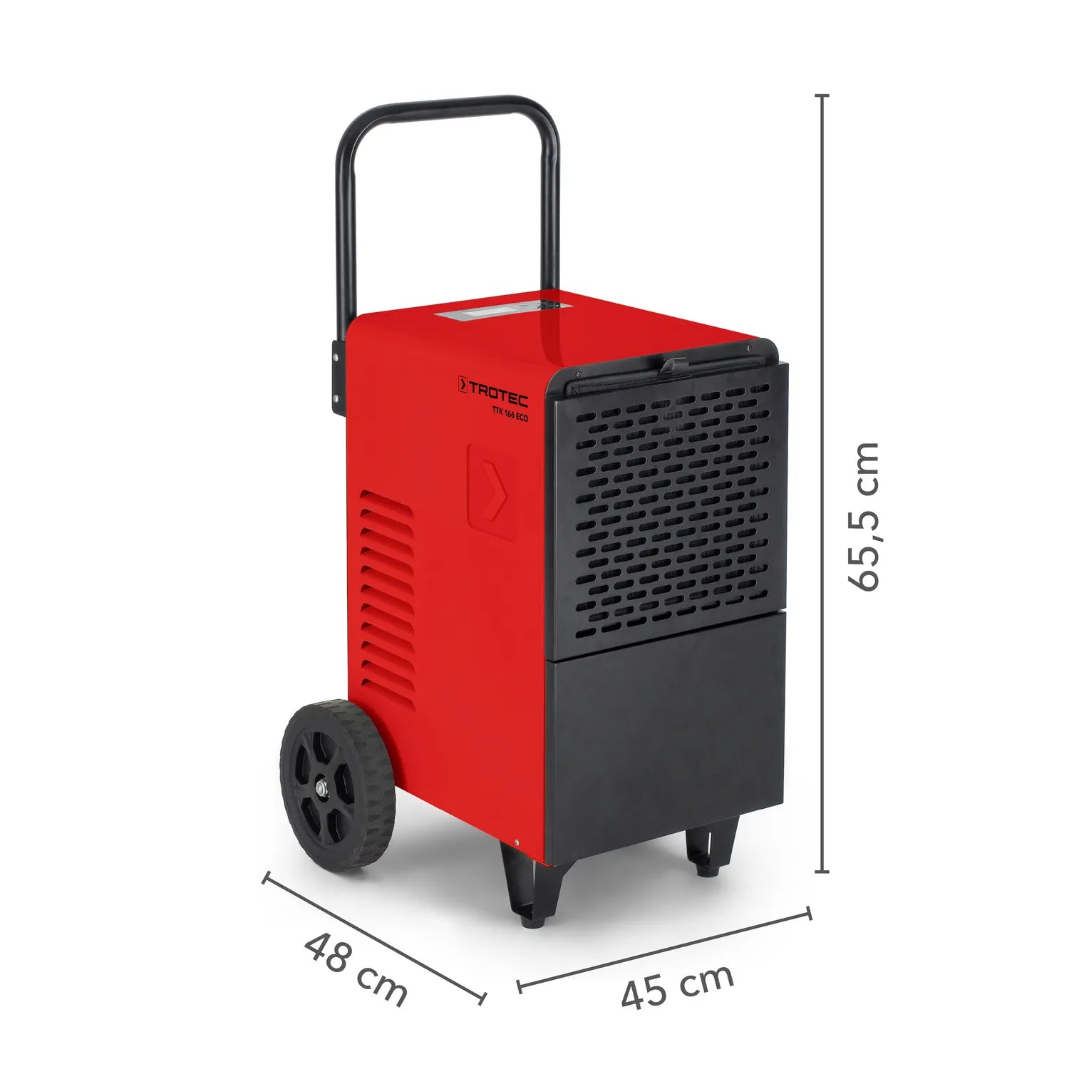 Deumidificatore commerciale TROTEC TTK 166 ECO, 52L/giorno, per ambienti fino a 90 m², con igrostato e display digitale