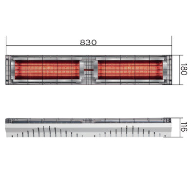 Riscaldatore Infrarossi GH-3000 GRADO 3000W Onda Corta Professionale