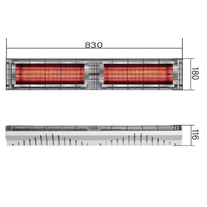 Riscaldatore Infrarossi GH-3000 GRADO 3000W Onda Corta Professionale