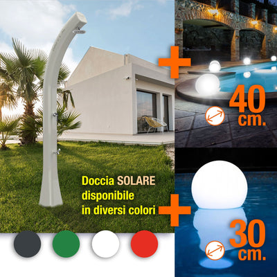 Kit Summer Gold: Doccia Solare Arkema Happy XL H420 in Varie Colorazioni - Sfera Luminosa SF300 - Sfera Luminosa SF400