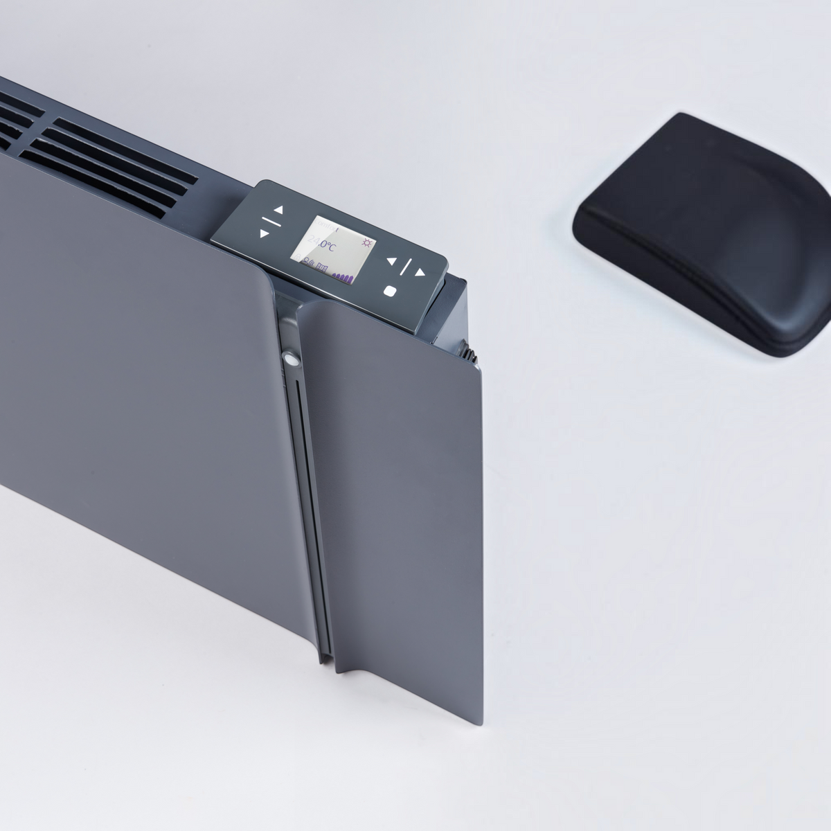 Radiatore elettrico da parete Klimago™ Radialight KYOTO grigio antracite con display touch e tecnologia Dual-Therm
