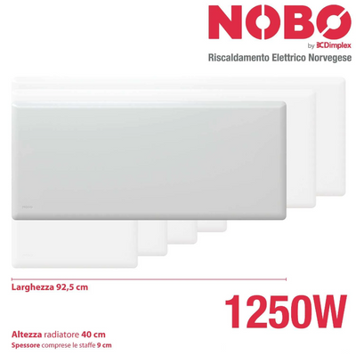 Radiatore Elettrico Norvegese NOBO 1250W con Termostato NCU-2Te