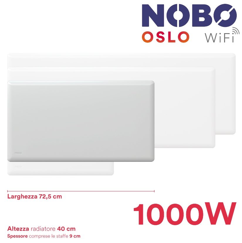 Radiatore elettrico norvegese NOBO OSLO WiFi 1000W