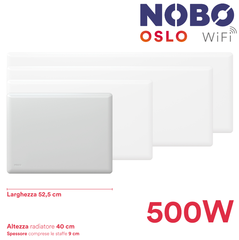 Radiatore elettrico norvegese NOBO OSLO WiFi 500W