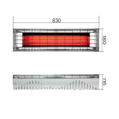 Lampada a Raggi Infrarossi GRADO per Riscaldamento Industriale - Radiante Onda Media Veloce OMV-1650